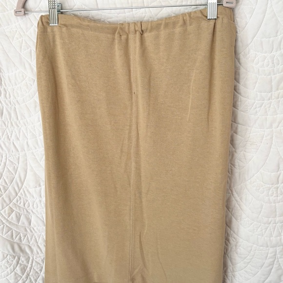 Ralph Lauren Tan cotton Pencil Skirt with Tie Front LARGE - Picture 2 of 6